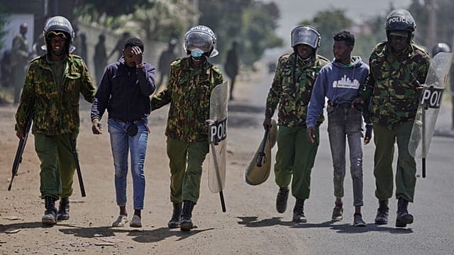 Kenya police in massive show of force on protest anniversary