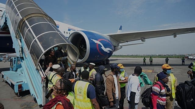 South African government says it repatriated 2,745 foreigners in a week