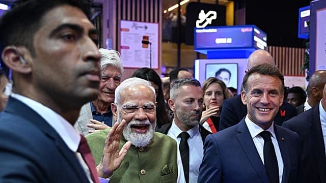 Macron and Modi tour Indian pavilion at France's VivaTech