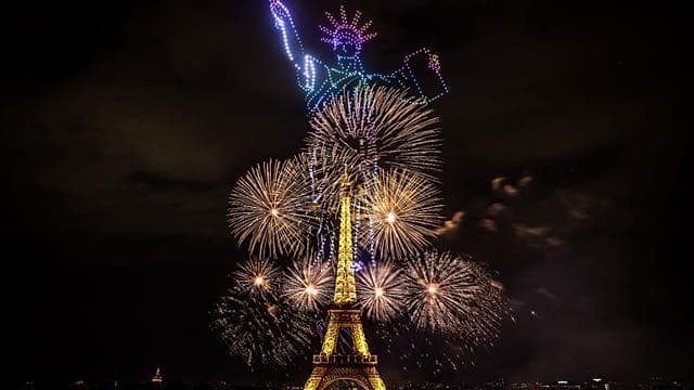 14 Juillet à Paris : 1 600 drones et un feu d’artifice géant illuminent la capitale